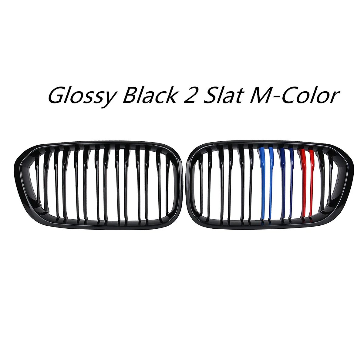 Глянцевая/матовая черная м Цвет 1/2 планка Замена для спортивного автомобиля бампер передний бампер для BMW F20 F21 LCI 5D 3D 1-Series 120i - Цвет: Glossy Black 2-M