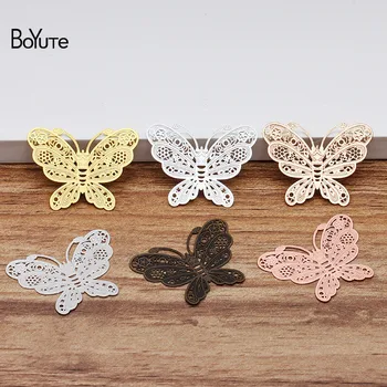 

BoYuTe (20 Pieces/Lot) 35*27MM Metal Brass Filigree Butterfly Corroded Sheet Diy Hand Made Jewelry Findings Components