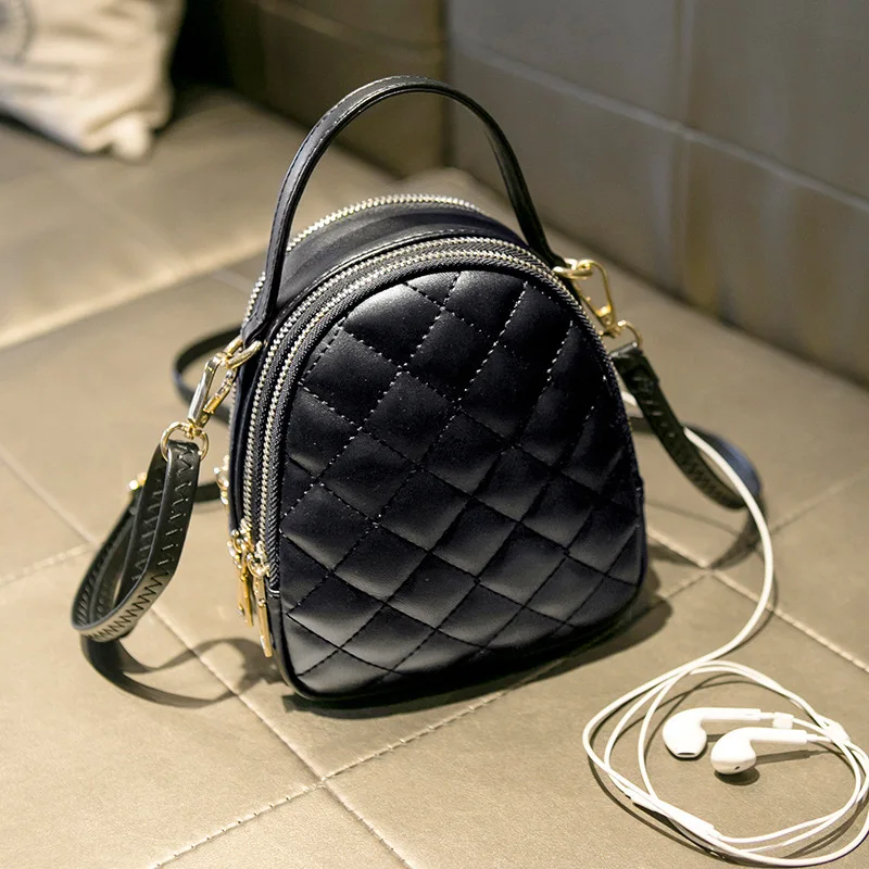 

Leather Summer Small Bag Woman 2019 Single Shoulder Satchel Diamond Lattice Soft Take Hand Machine Package Bolsa Feminina Mujer