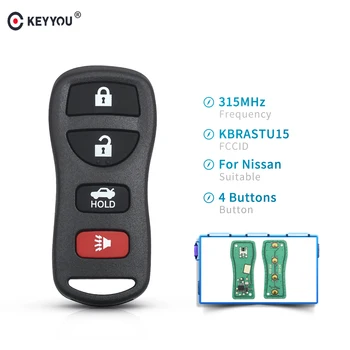 

KEYYOU 315MHZ 4 Button Car Keyless Entry Remote Control Key Fob KBRASTU15 For Infiniti For Nissan Altima Armada Maxima 2002-2011