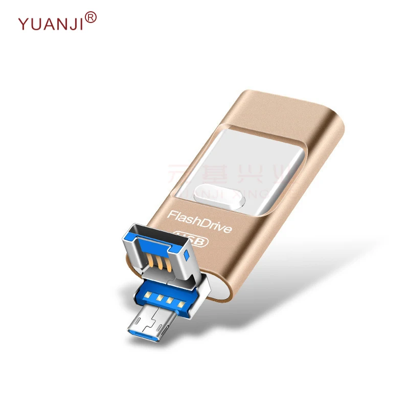 Ультра тонкий флеш-накопитель Usb 2,0 3-в-1 Gold Secret