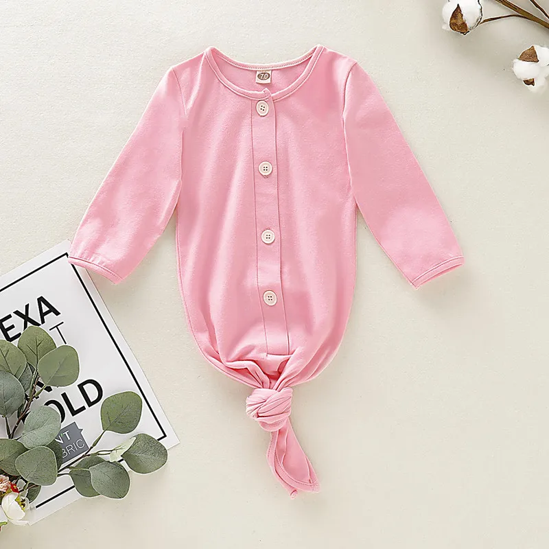 Pink Solid Новинка; одежда для сна в полоску для новорожденных мальчиков и девочек; спальный мешок; одежда для сна; шляпа - Цвет: Pink Solid