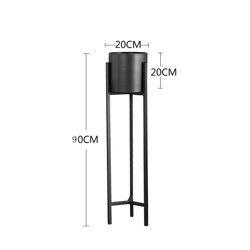 black large Металлический Цветочный горшок цветок из кованого железа стенд декоративный цветок для дома расположение в горшках напольная Металлическая Подставка Полка - Цвет: black large