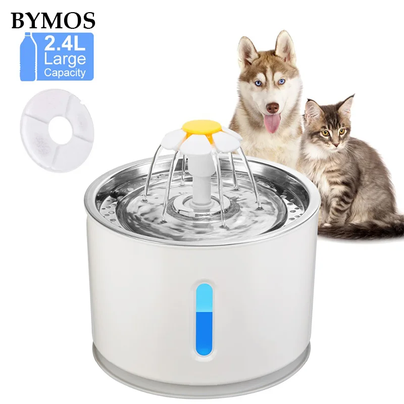

2.4L Automatic Pet Cat Water Fountain with LED Electric USB Dog Cat Pet Mute Drinker Feeder Bowl Pet Drinking Fountain Dispenser