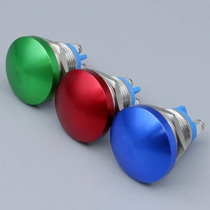 Push Button Switch Momentary without Fixation 16mm 19m 22mm Metal Mushroom Head Switch Press Big Red Green Waterproof Self-reset