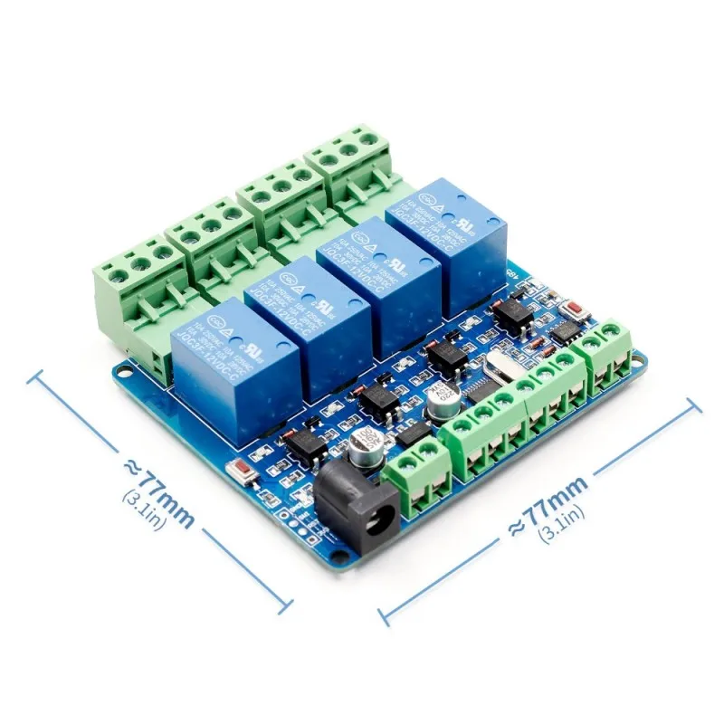 Modbus 4-Канальный Релейный Модуль STM8S103 система 4 дорожный вход 485 связь DIY