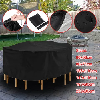 

Round Furniture Table Cover Waterproof 210D Oxford Fabric Outdoor Dust Cover VJ-Drop