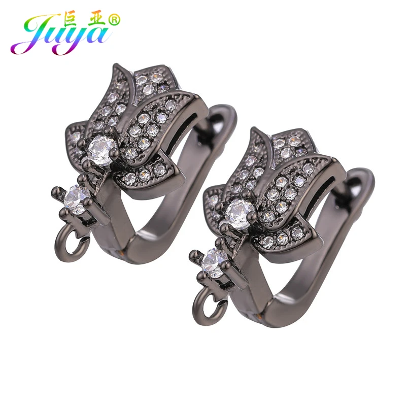Metal Black Juya DIY серьги аксессуары поставки золото/серебро креативный крепеж обруч серьги крючки для женщин Мода висячие серьги - Цвет: Metal Black
