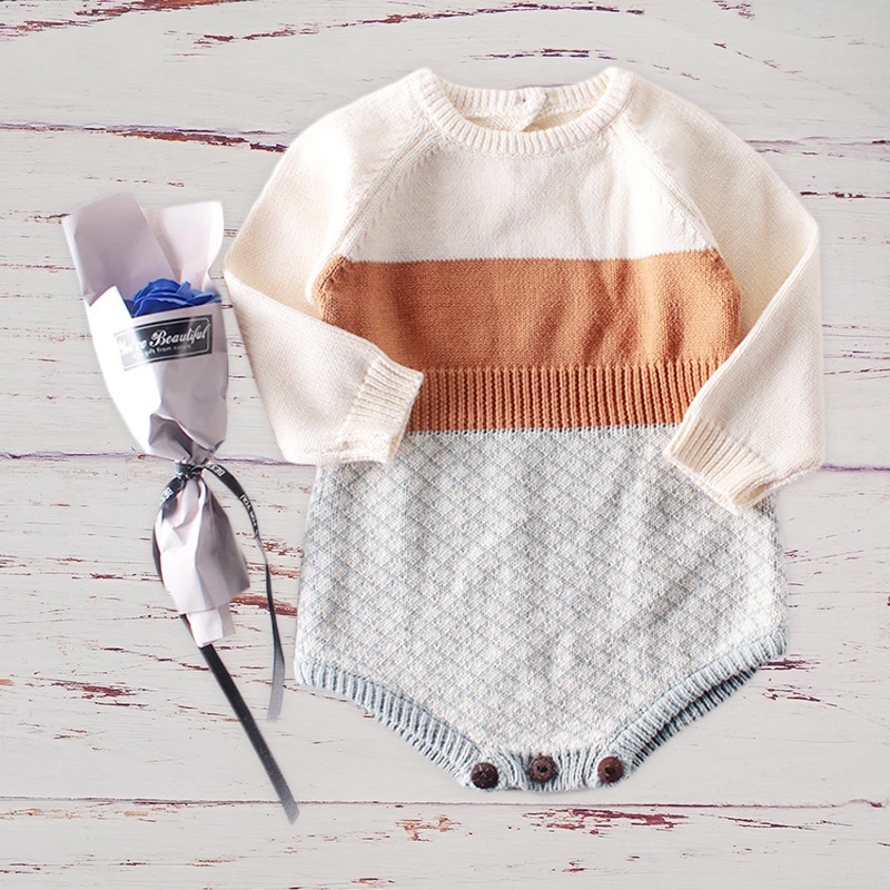 

children kids winter clothes new autumn baby girls long sleeve knitted romper fashional full cotton overalls for newborn toddler