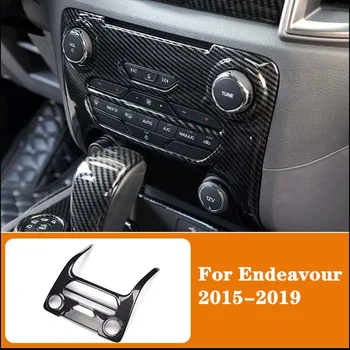 

Fit For Ford Ranger Everest Endeavour 2015 2016 2017 2018 2019 Carbon fiber color Center Console Button Frame Gold Cover