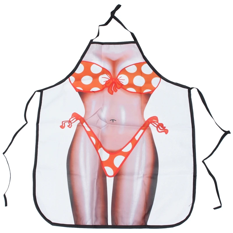 Top-2 Pcs Sexy Kitchen Cooking Funny Apron: 1 Pcs Polka Dot Bikini Apron for Women Ladies Girlfriend Christmas Gifts& 1Pcs Nove