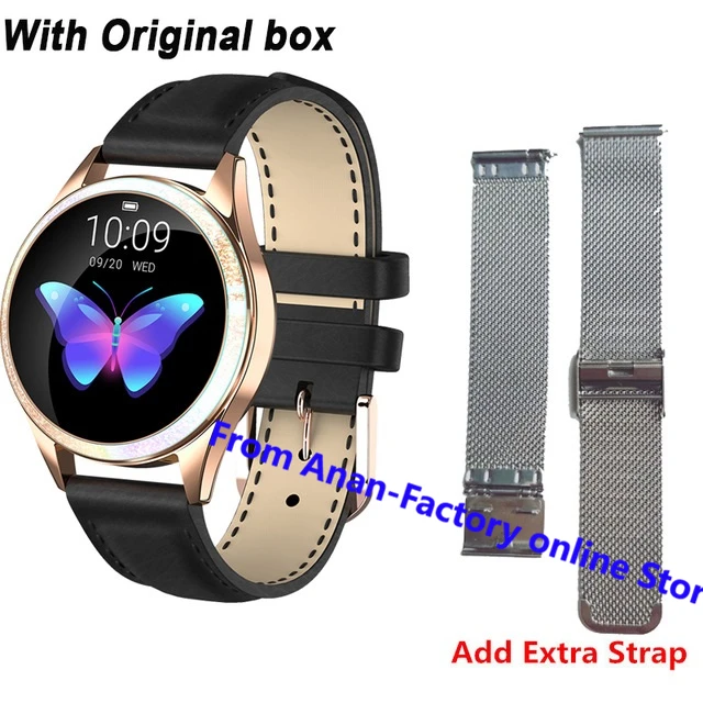 KW20 Смарт-часы Для женщин IP68 Водонепроницаемый наручные часы монитор сердечного ритма Bluetooth Смарт часы Для женщин браслет женские часы VS KW10 смарт-часов - Цвет: add extra strap