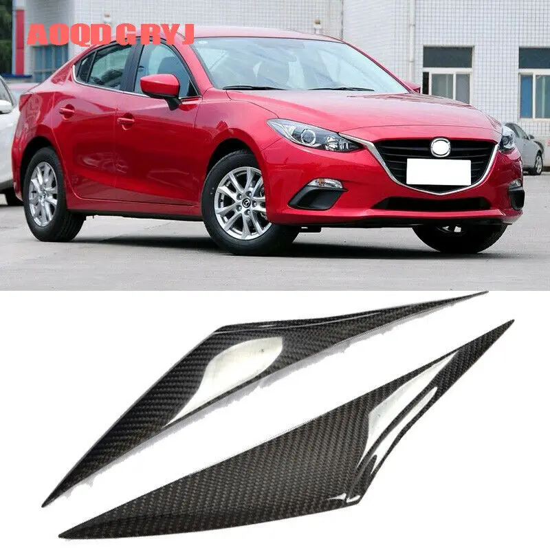 

Подходит для Mazda 3 Axela 2014-2016 из углеродного волокна для бровей фар век крышки отделки молдинг автомобильные аксессуары 2 шт.
