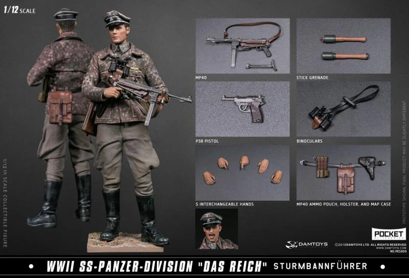 PES003 DAMTOYS PES003 1/12 WWII немецкая бронированная дивизия Mager фигурка солдата с 2 головками Коллекционная фигурка куклы - Цвет: PES003