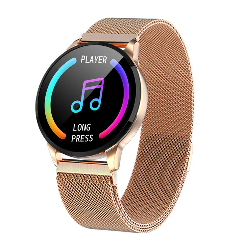 Y16 Uwatch2 Smart Watch For Andriod IOS 1.33' Full Touch Screen IP67 Waterproof Fitness Tracker Bracelet Women Full Metal Unibod - Цвет: gold steel