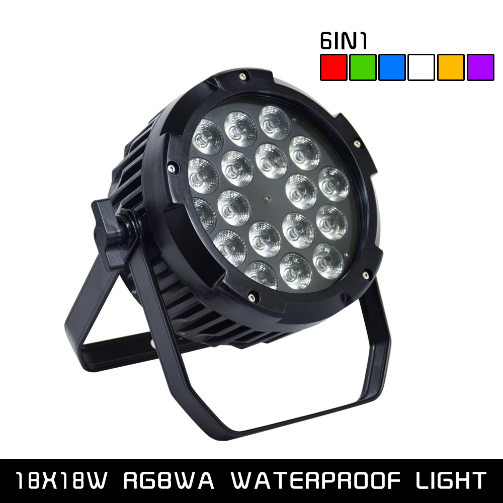 Водонепроницаемый 18x12 Вт RGBW 4в1 Светодиодный прожектор для наружной сцены DMX 512 dj светильник луч мыть клубный светильник ing 10 шт./лот - Цвет: 6in1waterproof light