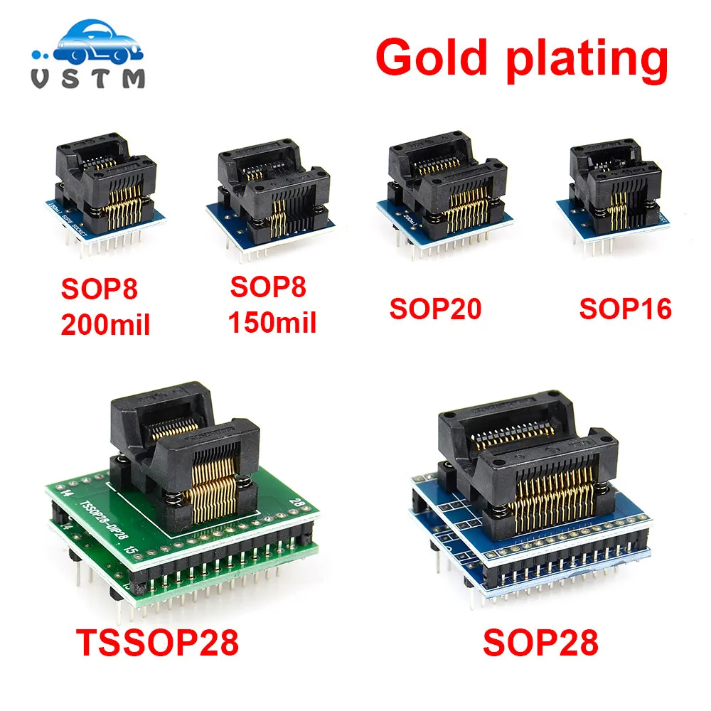 6 шт. разъем адаптера Kit SOP28 + SOP20 SOP16 SOP8150mil/200mil TSSOP48 адаптер для TL866CS TL866A TL866Il PLUS RT809H