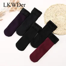 LKWDer/4 пары; зимние теплые женские утепленные шерстяные кашемировые зимние носки; бесшовное бархатное сапоги; носки для сна для девочек