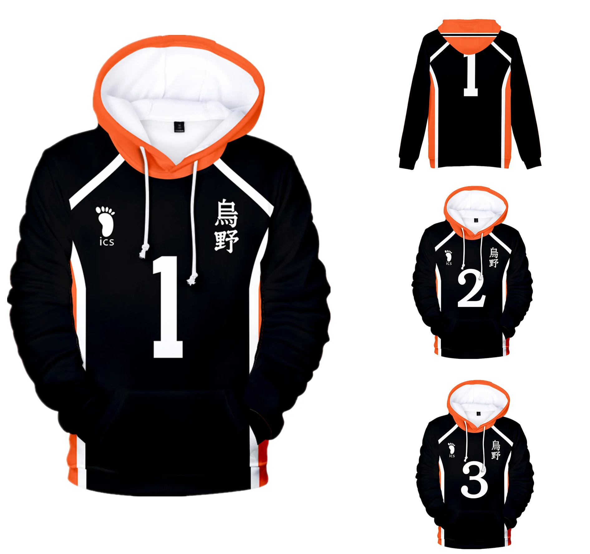 Cosplay Haikyuu Hoodie Sweatshirt volleyball anime haikyuu Figure Uniform Adult Kids Casual Long Sleeve 3D Pullovers Anime Japan
