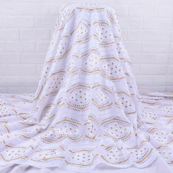 

Zhenguiru High Quality Cotton African Lace Fabric Golden Yellow Embroidery French Fabric Tulle Nigerian Fabric For Wedding A1964