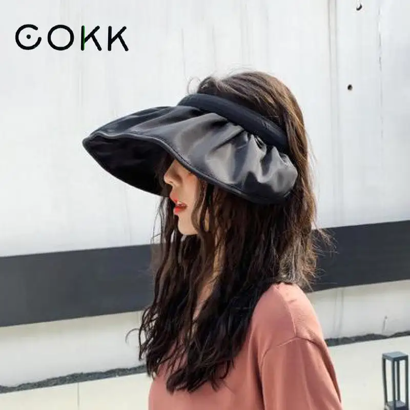 Шляпа COKK Женская пустая в форме ракушки Солнцезащитная пляжная Панама Корейском