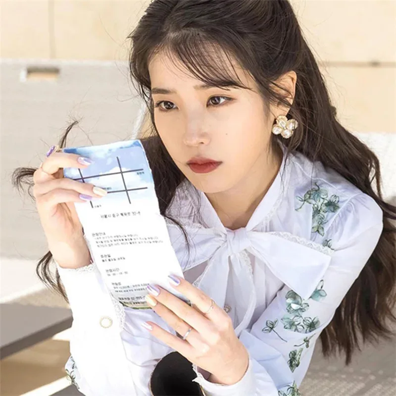 DEL LUNA отель IU корейские ТВ драмы Звезда элегантный цветок висячие серьги темперамент для девушки Mujer Ювелирные изделия Подарки