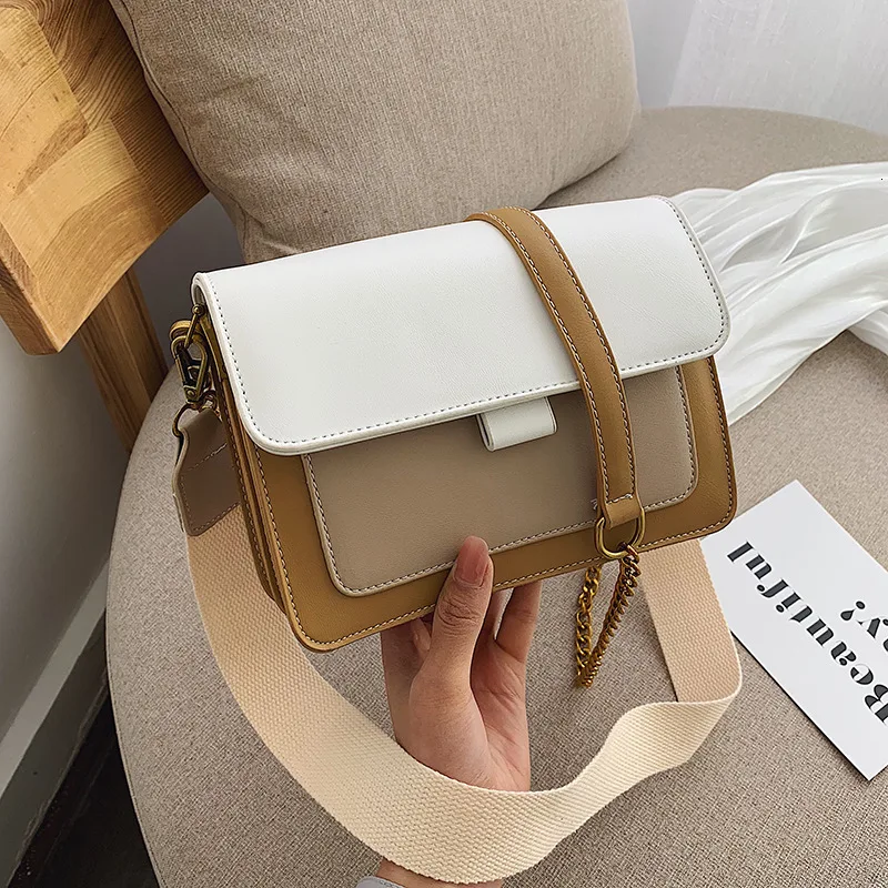 

Senior Small Bag Female 2019 New Korean Wild Square Wide Shoulder Strap Messenger Crossbody Bags For Women Bolsas Feminina