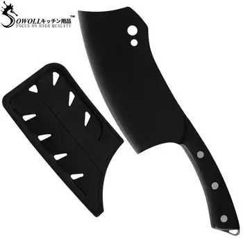 

Sowoll Professional Cleaver Multifunction Chinese Kitchen Knife Meat Chopping Stainless Steel Slicing Chef Knife With Sheath