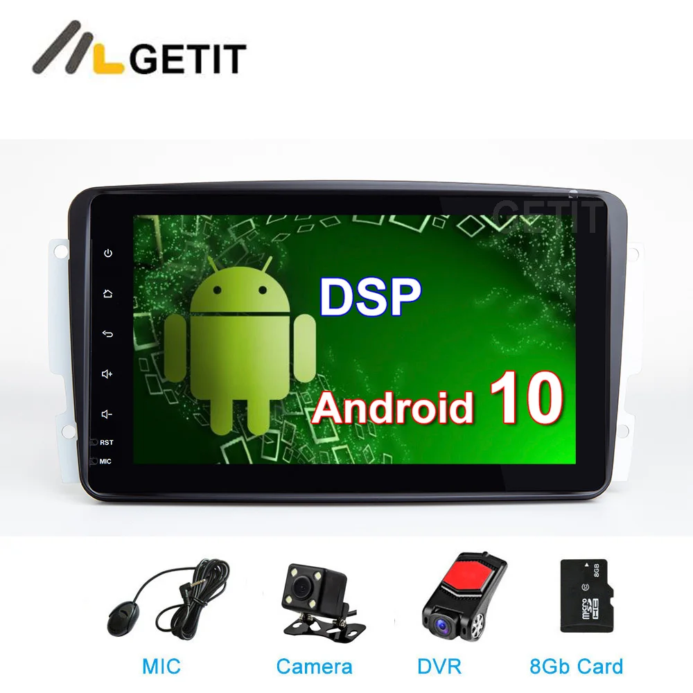 DSP ips 8 &quotAndroid 10 автомобильное радио стерео аудио медиа автомобиль gps для Mercedes Benz CLK