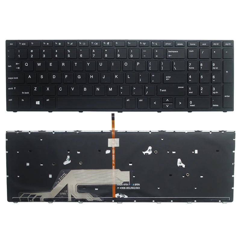 Teclado Retroiluminado do Portátil dos Eua hp Probook 450 g5 455 g5 470 g5 650 g4 650 g5 Teclado Inglês Novo - Imagem 3