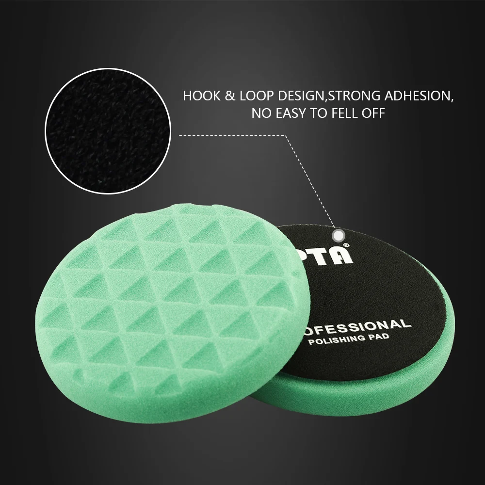 (Single Sale) SPTA 5"(125mm)/6"(150mm) Round Triangle Waxing ing Sponge Pad Polishing for Car RO/DA Machine Auto Care