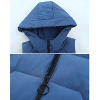 Moda nowa jesienno-zimowa długa z bawełny kamizelka damska kurtka koreański z kapturem bezrękawnik Plus rozmiar szczupła ciepła damska kamizelka 3XL 6