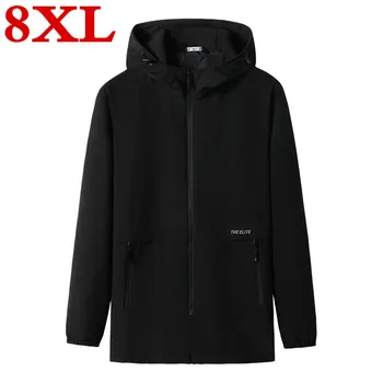 

plus size 2020 8XL 7XL New Spring Summer Mens Fashion Outerwear Windbreaker Men's Hooded Jackets Hooded Casual Sporting Coat