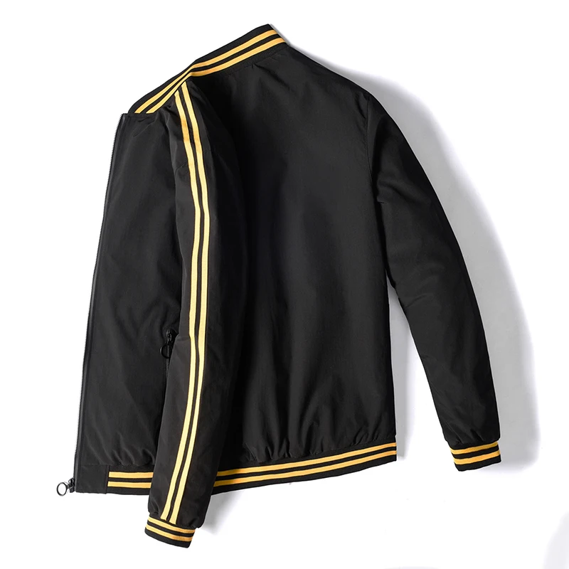 black yellow Плюс размер L~ 8XL Мужская спортивная куртка для колледжа Мужская Повседневная ветровка уличная бейсбольная форма бомбер куртки и пальто - Цвет: black yellow