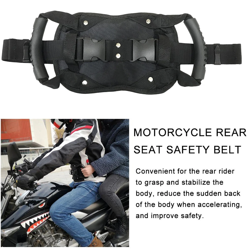 Universal Motorcycle Safety Belt Motocross Atv Rear Seat Passenger Grab Armrest Handle Nonslip