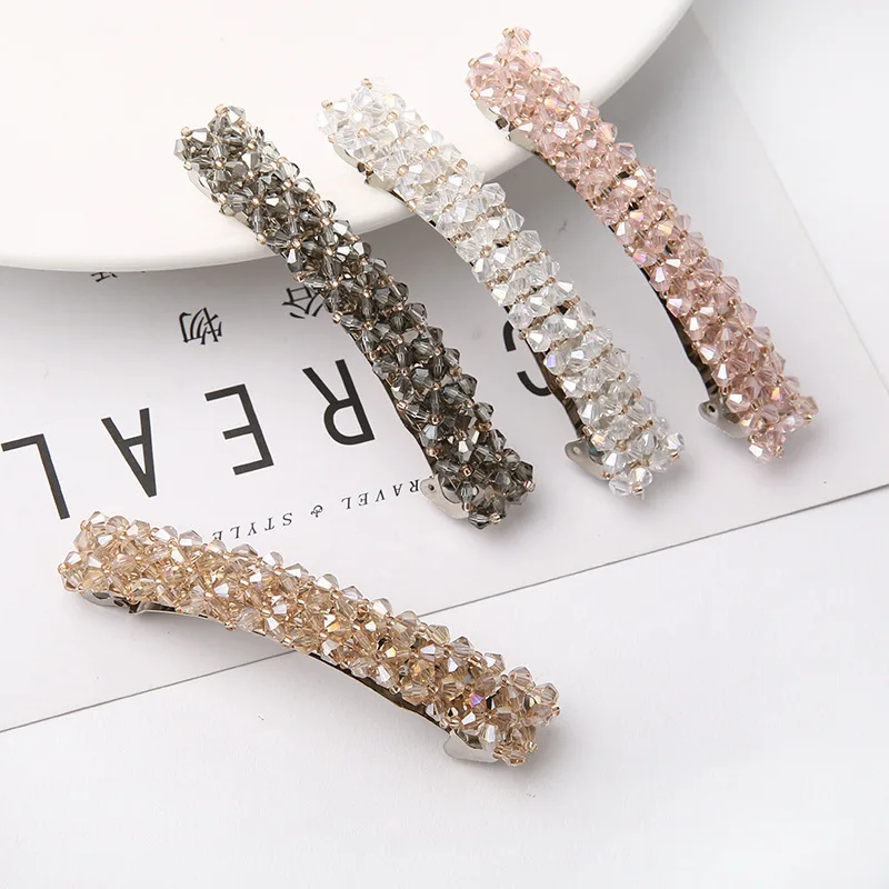 

7 Colors Bling Crystal Hairpins Headwear for Women Rhinestone Hair Clips Barrette Styling Tools Girls Hair Accessories