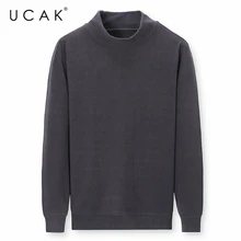 UCAK Brand Casual O-Neck Sweaters Men Clothes Streetwear Fashion Long Sleeve Sweater Solid Color Pullover Homme Clothing U1069 UCAK Brand Casual O-Neck Sweaters Men Clothes Streetwear Fashion Long Sleeve Sweater Solid Color Pullover Homme Clothing U1069