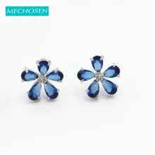 MECHOSEN милые синие цветы маленькие серьги-гвоздики прозрачный Циркон для свадьбы для женщин банкета для девочек праздничные Модные Ювелирные изделия Подарки