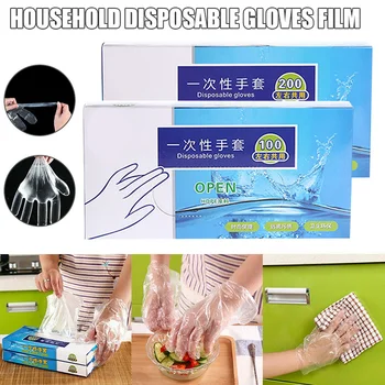 

200Pcs Housework Clean Kitchen Baking Gloves Box Disposable Security Glove Multifuction Transparent Thin Gloves Waterproof For
