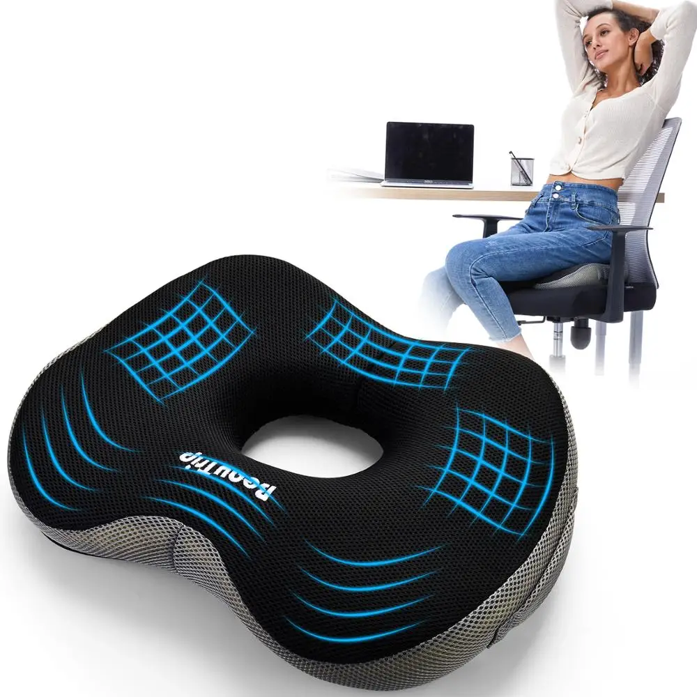 Orthopedic Office Seat Cushion Sciatica Coccyx Chair Pillow Memory Foam Padded 