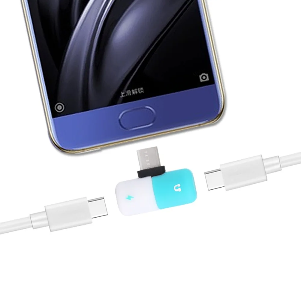 HAWEEL 2 в 1 двойной USB-C/type-C Мужской капсулы таблетки мини аудио и Зарядка адаптер сплиттер для Galaxy S 8 huawei P10 Xiaomi Mi6
