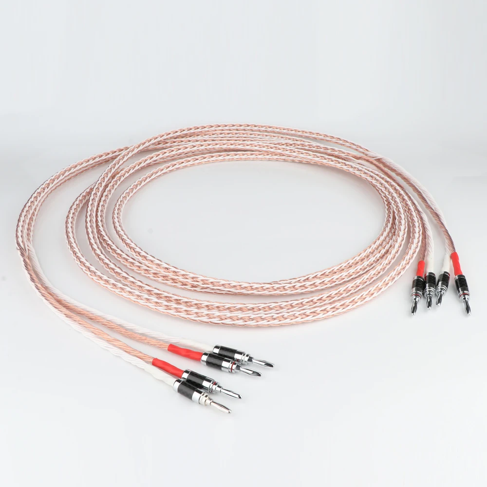 8tc occ kupfer audio lautsprecher kabel hifi verstärker lautsprecher kabel mit Y-Y bananen kopf – Detail 3