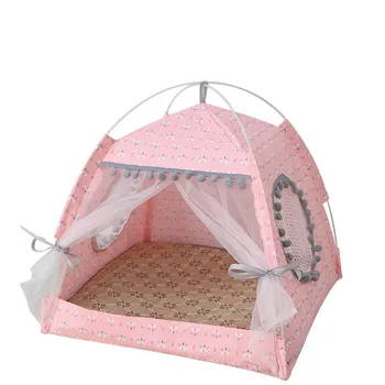 

Summer Breathable Dog Tent Pet Puppy House dogs Comfortable Removable Detachable and Washable Folding Small Cat Bed Cave
