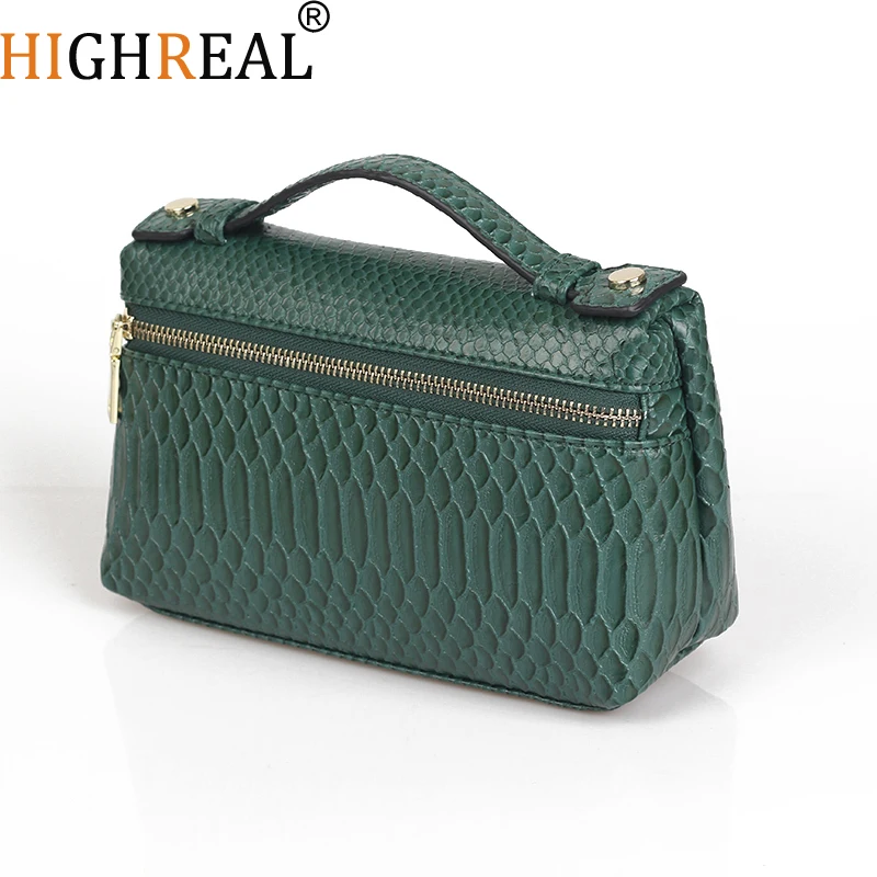 

Fashion Customized Service Python Pattern Leather Small Clutch Bag Snake Leather Portable Hand Bag Purse