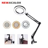 NEWACALOX Flexible Desk Large 5X USB LED Magnifying Glass 3 Colors Illuminated Magnifier Lamp Loupe Reading/Rework/Soldering ► Photo 1/6