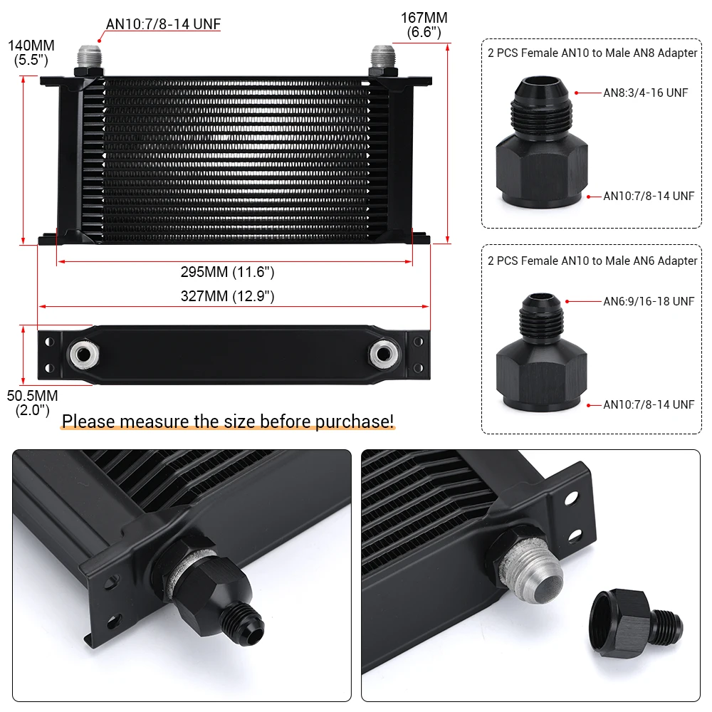 VR-19 ROW AN-10AN UNIVERSAL ENGINE TRANSMISSION OIL COOLER VR7019 oil cooler kit