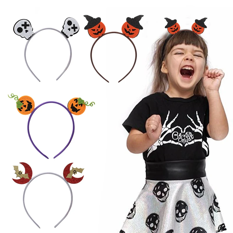 

Glitter Halloween Hair Bands for Girls Cartoon Ghost Pumpkin Children Headbands Kids Cute Halloween Hair Accessories Headwear