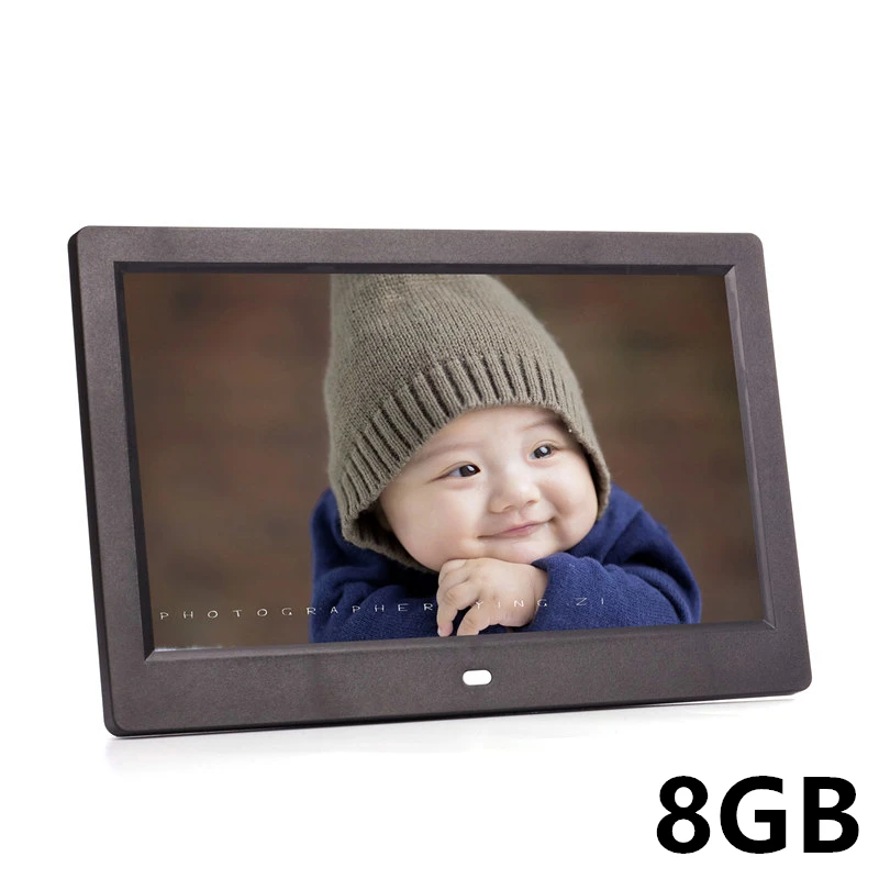 Black 8GB Новинка, 10 дюймов, Экран светодиодный Подсветка HD 1024*600 цифровая фоторамка электронный альбом для фотографий Музыка Фильмы Функция, хороший подарок для ребенка - Color: Black 8GB