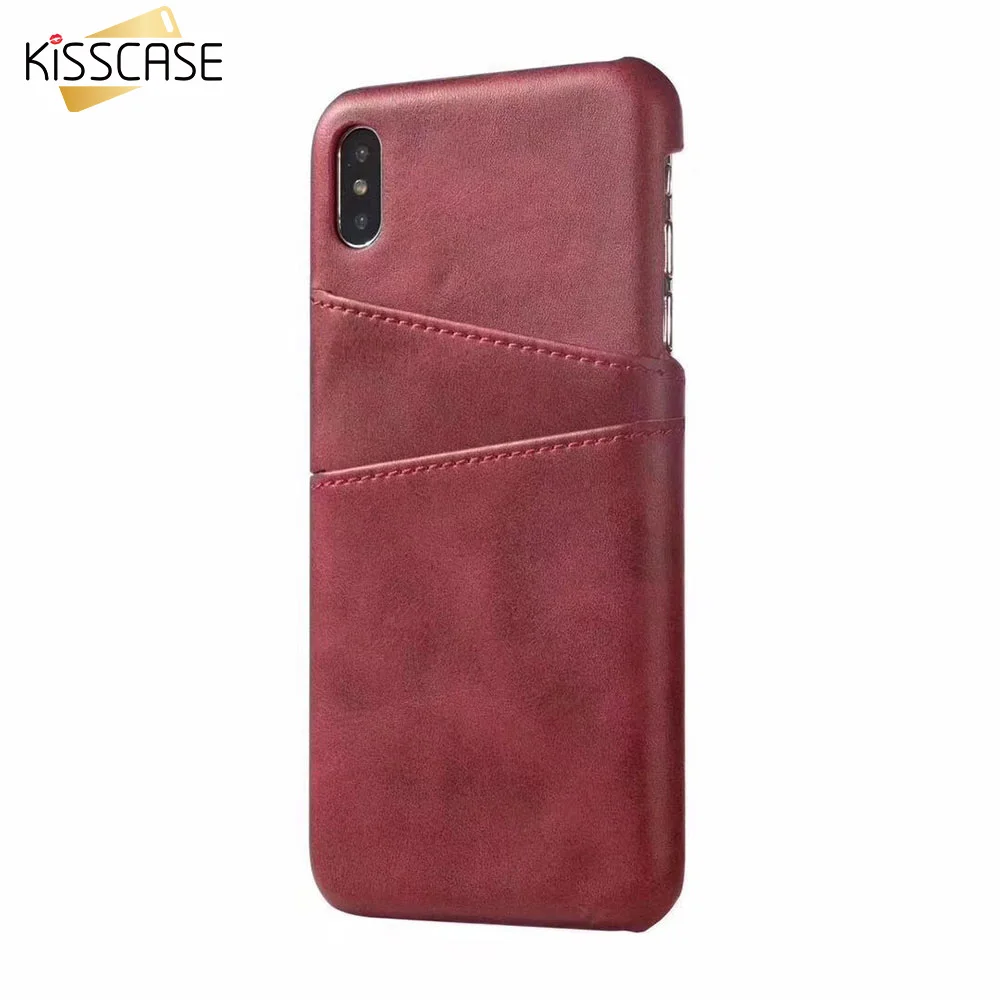 KISSCASE деловой ПК телефон чехол для iPhone 7 X XR XS MAX Plian Чехлы 8 Plus 6 6S карточка карман