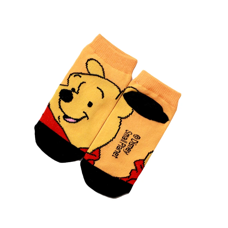 Pooh Bear y Хлопковые носки для мальчиков и девочек 2-6 лет с изображением Микки и маргаритки носки-тапочки детские носки с рисунками осенние носки-Тапочки - Цвет: Pooh Bear y